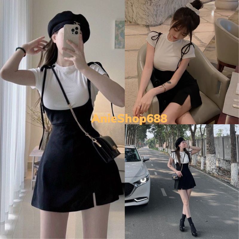 Sét yếm váy kèm áo ,sét yếm váy kèm áo hàn quốc ,sét váy kèm áo ôm body nữ ,sét váy hàn quốc dáng ngắn ,yếm váy nữ ,sét yếm váy tiểu thư trẻ trung ,yếm váy tiểu thư ,yếm váy 2 món THOITRANGNU_QC9X
