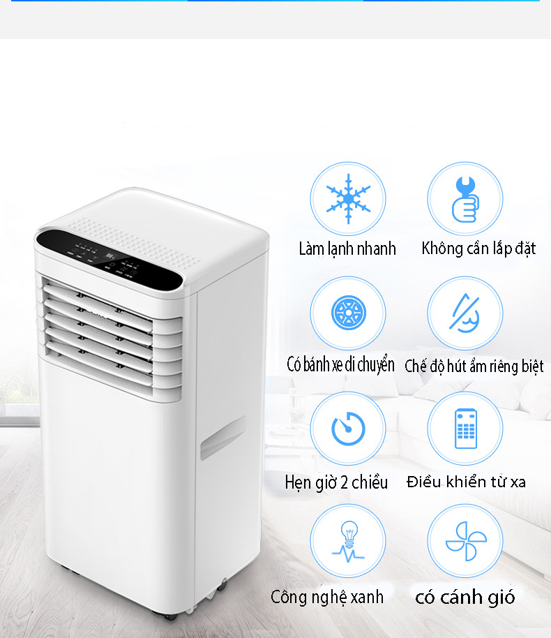 Quạt điều hòa cây có điều khiển từ xa - máy điều hòa mini làm lạnh điều hòa không khí làm mát nhanh