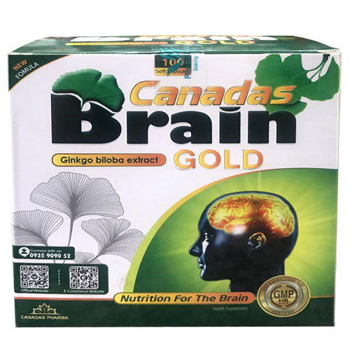 Canadas Brain Gold - Hỗ trợ tuần hoàn và lưu thông máu não Hộp 10 vỉ x 10