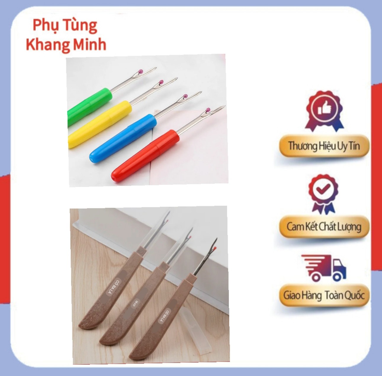 Dụng cụ rạch khuyết, cây gỡ chỉ, tháo chỉ, trích chỉ cán gỗ và cán nhựa