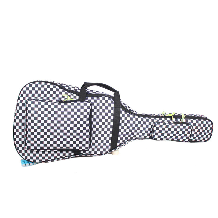 Upingi-2023 Túi đựng đàn guitar đeo vai kép 40 41 inch kẻ ca rô đen trắng bán chạy c474or