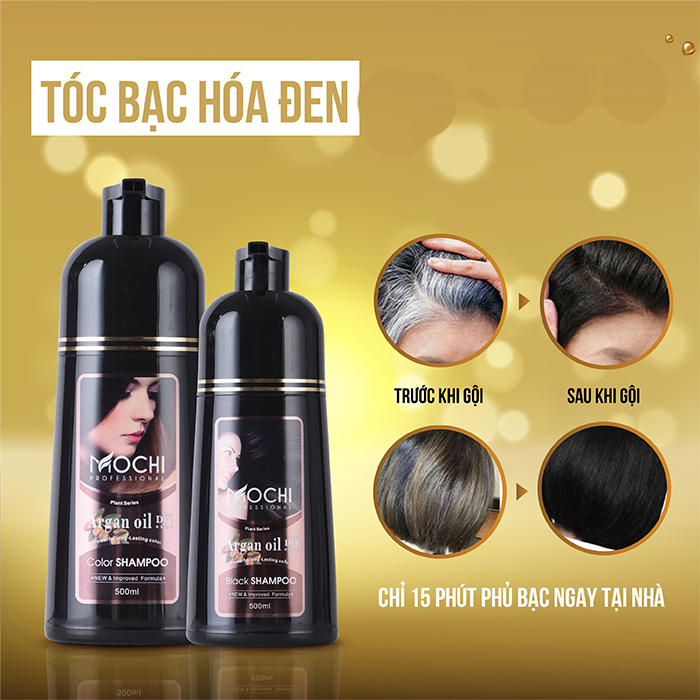 Dầu Gội Phủ Bạc Mochi Dầu Gội Nhuộm Tóc Đến Từ Nhật Bản - Chai 500ml