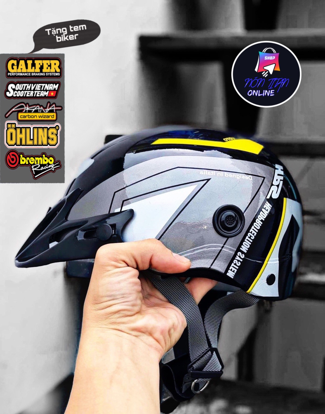 [TẶNG TEM BIKER] Nón Bảo Hiểm Sơn 1/2 Đầu - Chính Hãng Givi - Phủ Nano - Thể Thao Năng Động Cá Tính