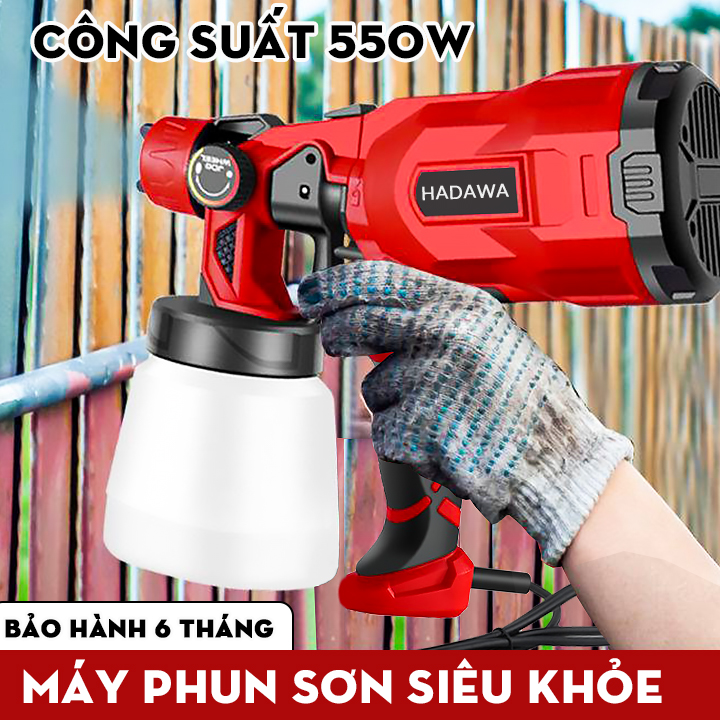 Máy Phun Sơn Cầm Tay Súng Phun Sơn Dùng Điện 3 Chế Độ Phun Sơn Tường Bàn Ghế Nhà Cửa Dung Tích 800ML Công Suất 550W Máy Phun Sơn Mini