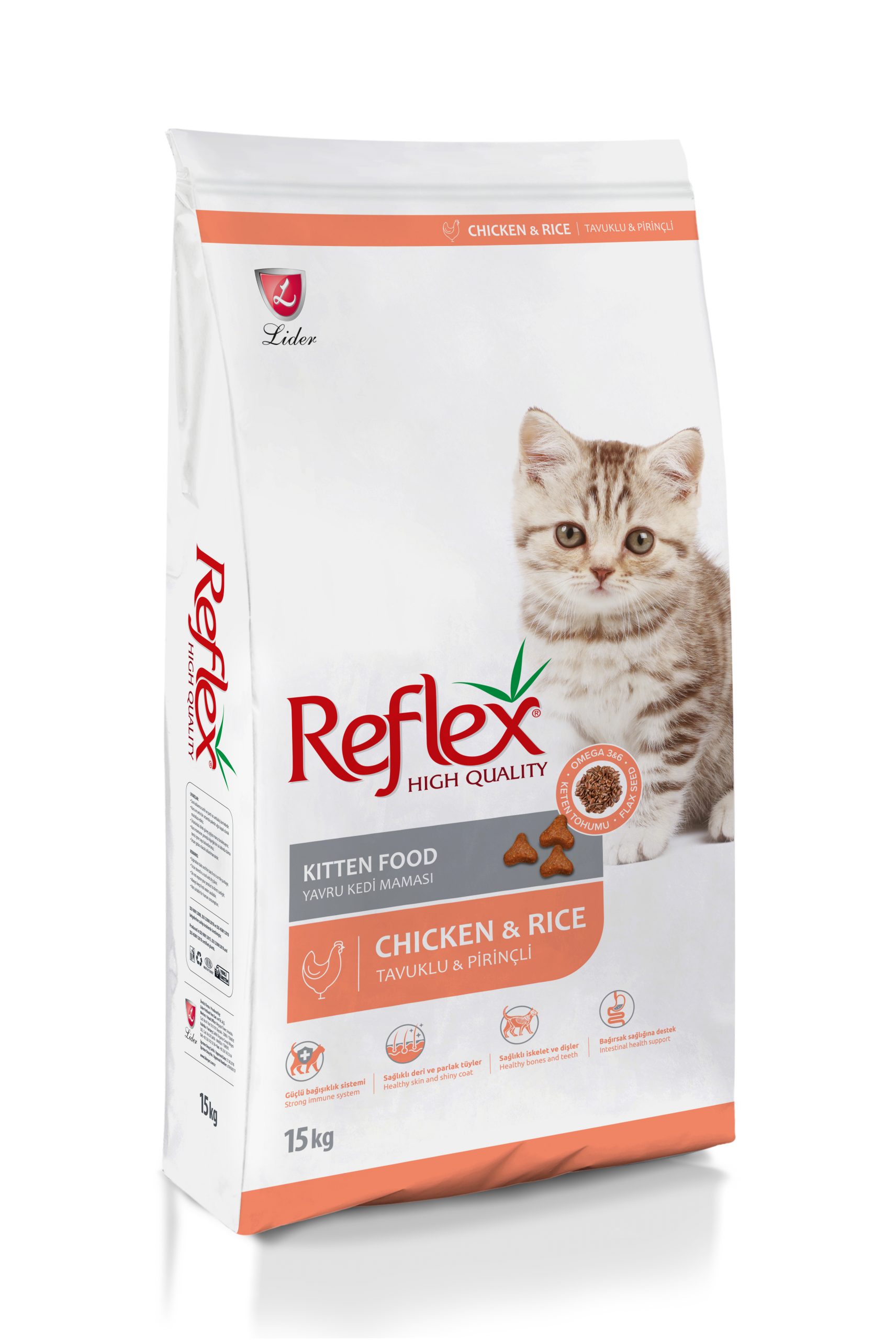 Thức ăn hạt khô cho mèo con reflex kitten từ thổ nhĩ kỳ bao to 15kg