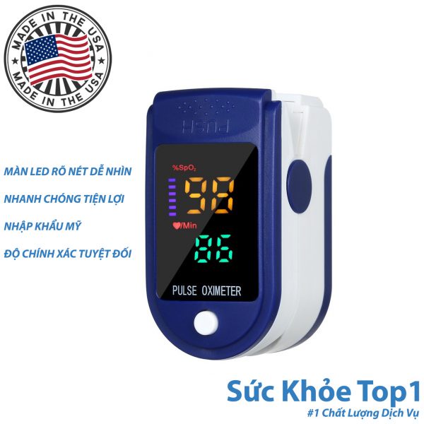 Máy đo SPO2, Máy đo nồng độ oxy trong máu và đo nhịp tim cầm tay LK87 tặng kèm 2 pin dây đeo tay FULLBOX