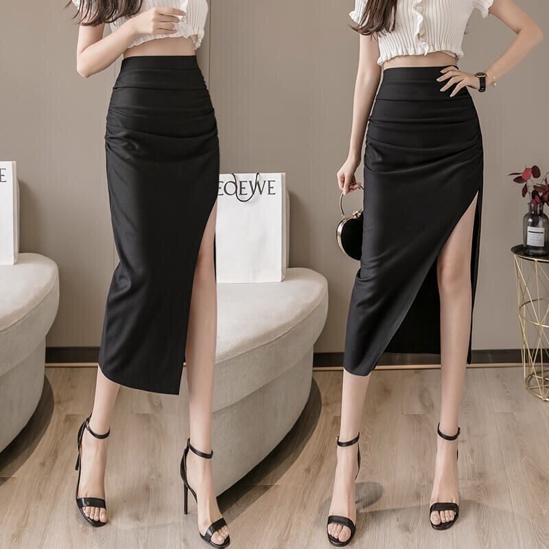 Chân váy xẻ đùi dáng dài