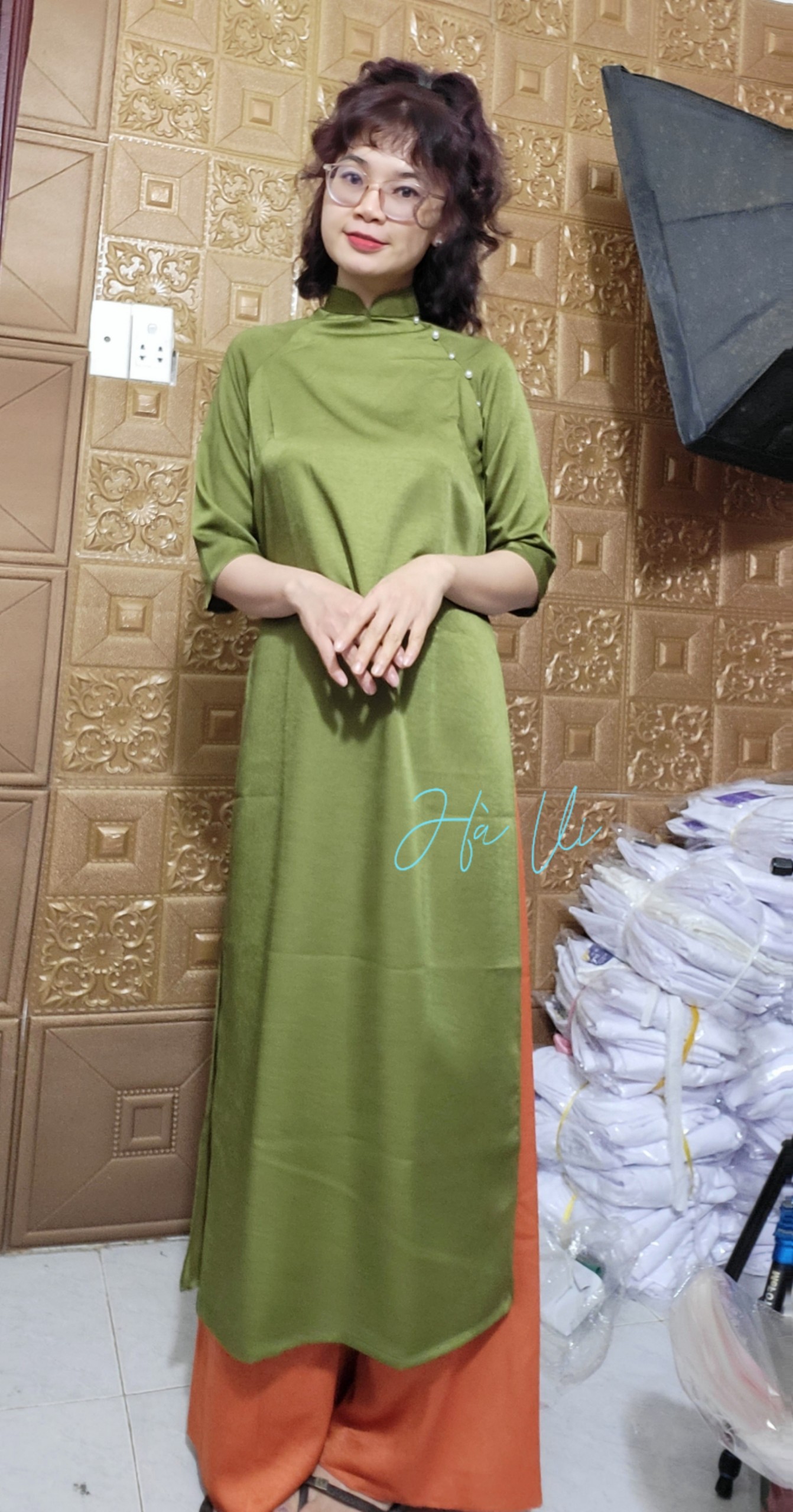 Set Áo dài cách tân dáng suông kèm quần