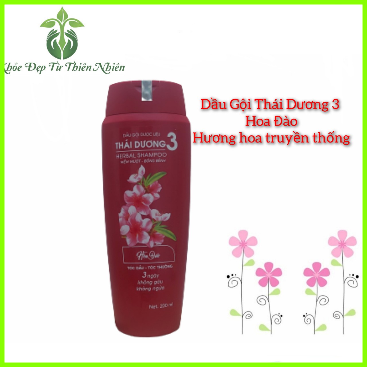 [HCM]Dầu gội dược liệu thái dương 3 hương nước hoa (chai màu đỏ) chống rụng tóc ngắn ngừa gàu AT Boutique Cute