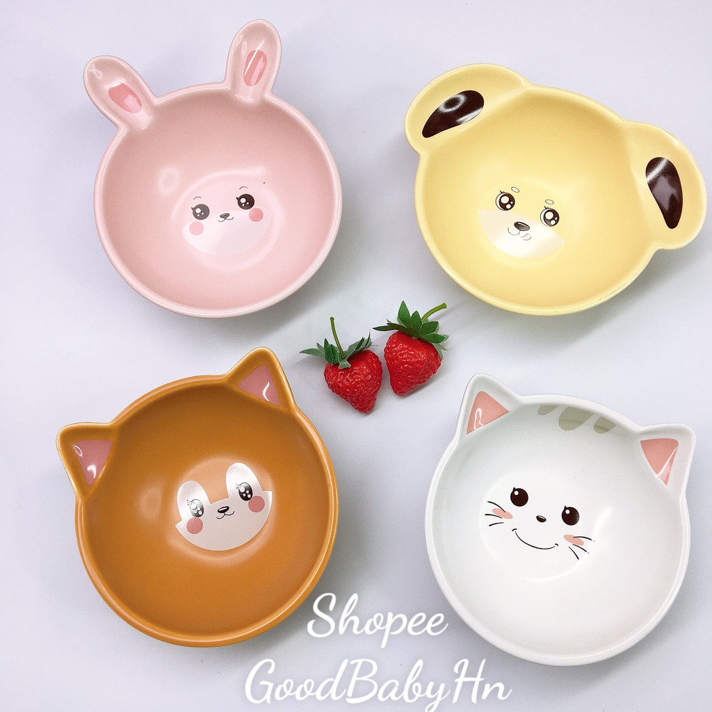 Bát ăn dặm bằng sứ hình các con vật cực kì dễ thương