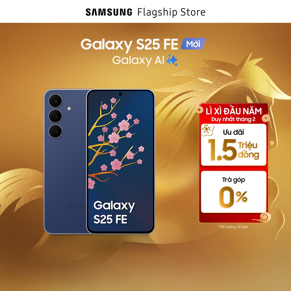 [PHI MÃ SĂN DEAL 2-3.2] Điện Thoại Samsung Galaxy S25 FE (8/128GB), Concert Camera 50MP, Pin bền bỉ, Trợ thủ AI thông minh Giá 16,690,000 Đồng*Miễn phí vận chuyển