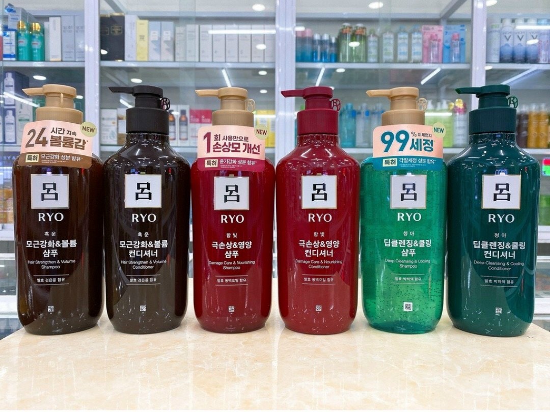 Dầu gội ryo nâu - đỏ - xanh hàn quốc 550ml
