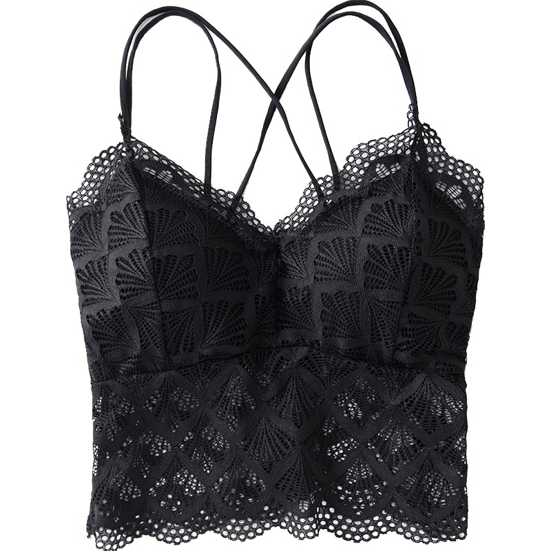 COMBO 2 ÁO LÓT BRA 2 DÂY CROPTOP REN HOA DÂY LƯNG ĐAN CHÉO MANORO BR05