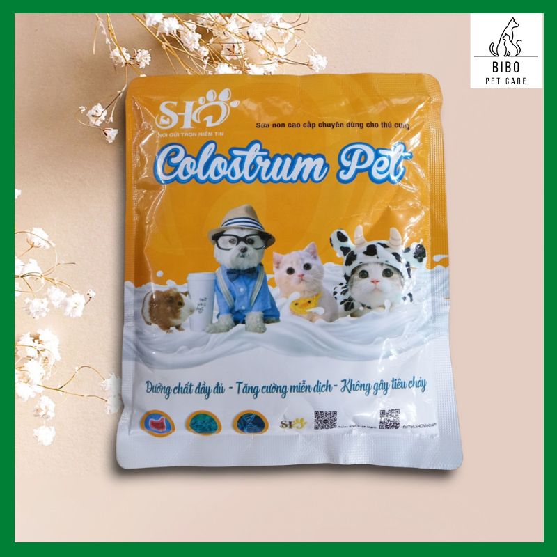 Sữa bột cho chó mèo Colostrum Pet sữa non cao cấp cho thú cưng sơ sinh, còi cọc, đang mang thai, cho con bú gói 100g - Bibopetcare