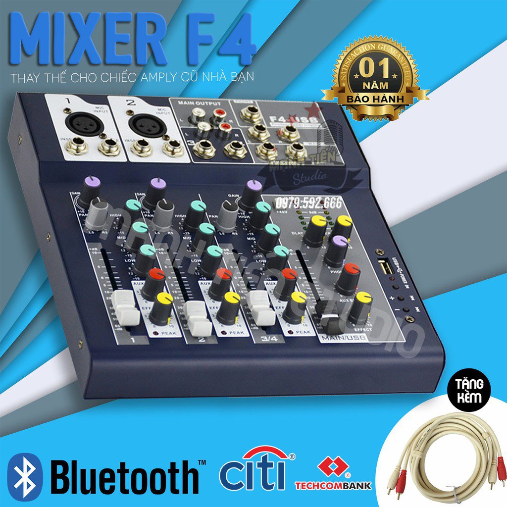 [ PRO VERSION ] New Model Yamaha Mixer F4, Super Quality Mini Mixer Mixer, Quality Yamaha Mixer Distributor, Kraoke Recording With Peak Sound Quality, High Quality Audio Livestream Equipment Version 2021, New Best, 1 Year warranty
