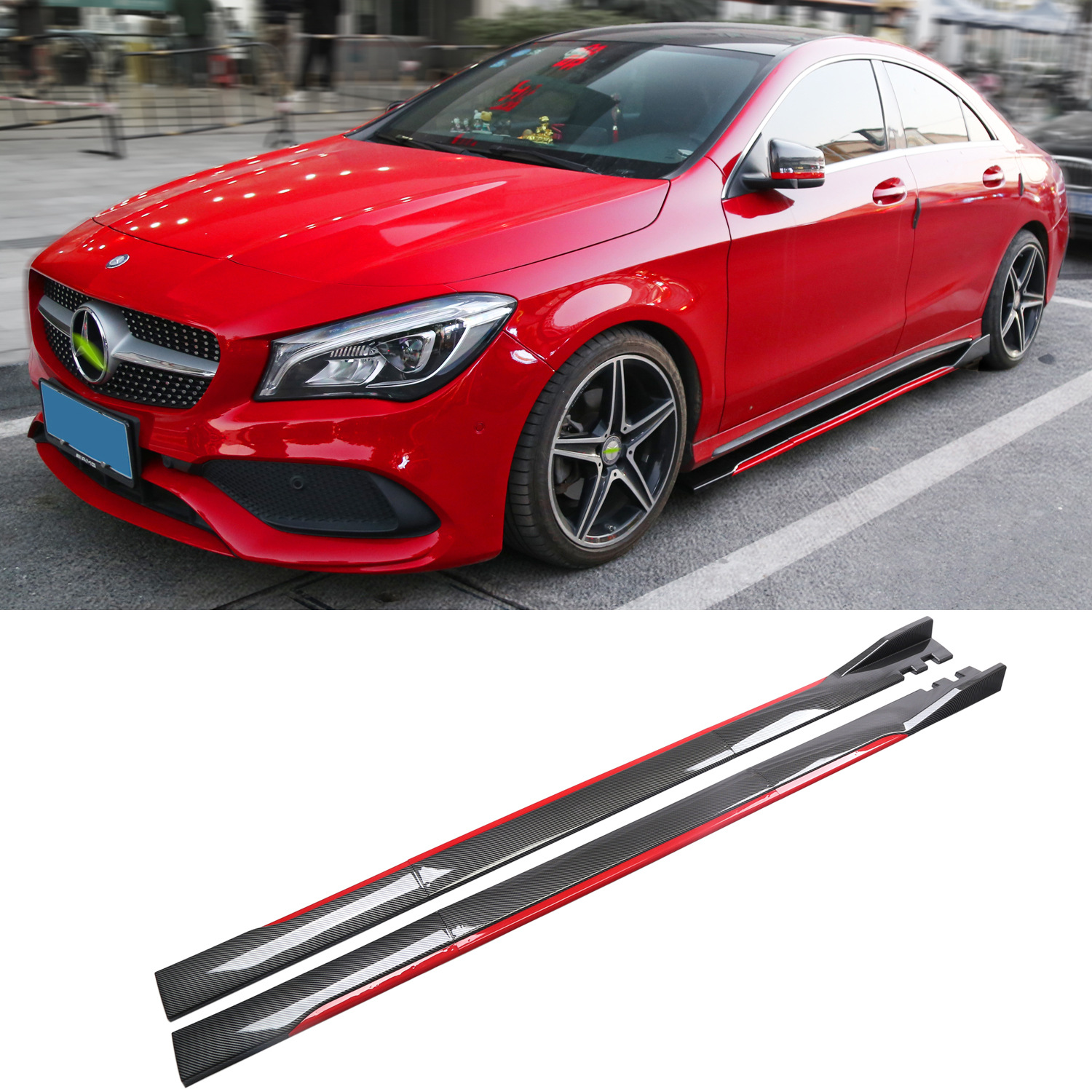 Lip Hông Ốp Sườn Viền Đỏ Lắp Chung Các Dòng Xe , Kia , Mazda , Honda , BMW