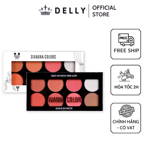 Phấn Má Hồng Kèm Tạo Khối 8 Ô Sivana Colour Ultra Bám Màu Siêu Bền [Hàng Cao Cấp Thái ]