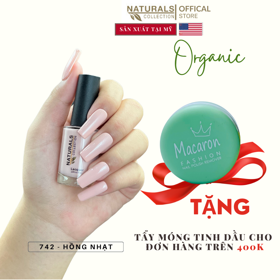 Sơn móng tay hữu cơ màu Hồng Baby Nhạt USA NATURALS COLLECTION sử dụng được cho mẹ bầu và trẻ em - 7.5ml - 742