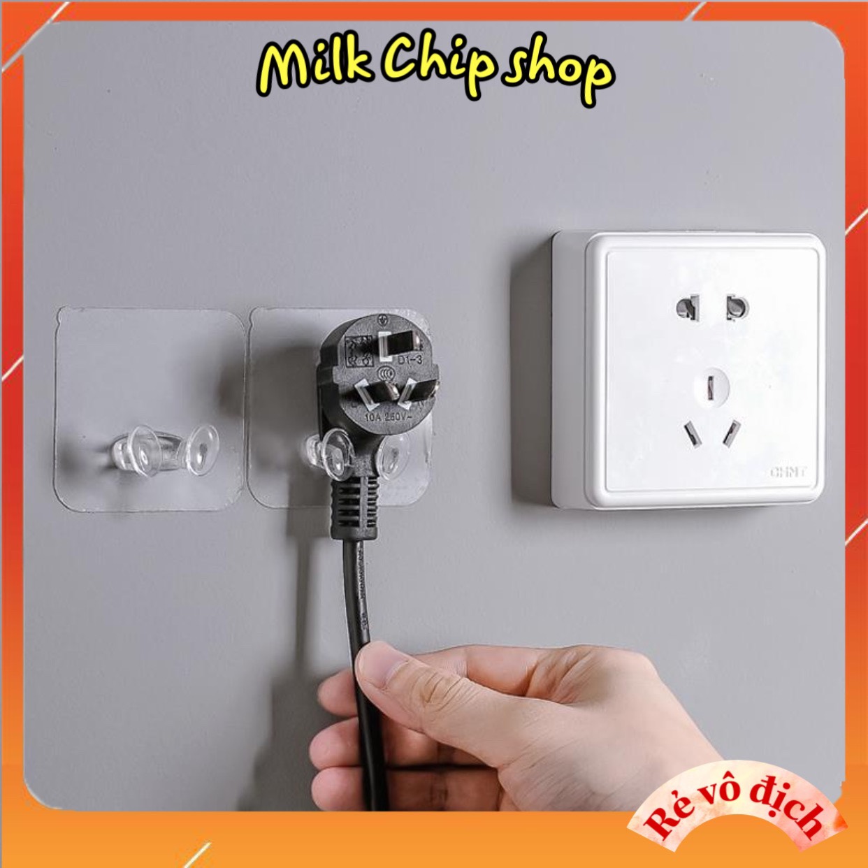 Móc treo dây điện, móc dán tường treo phích cắm, kê đỡ điện thoại, treo đồ đa năng