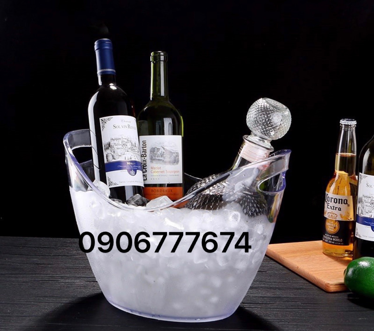Xô Uớp Vang / Xô ướp Champagne Bằng Mica Trong Suốt