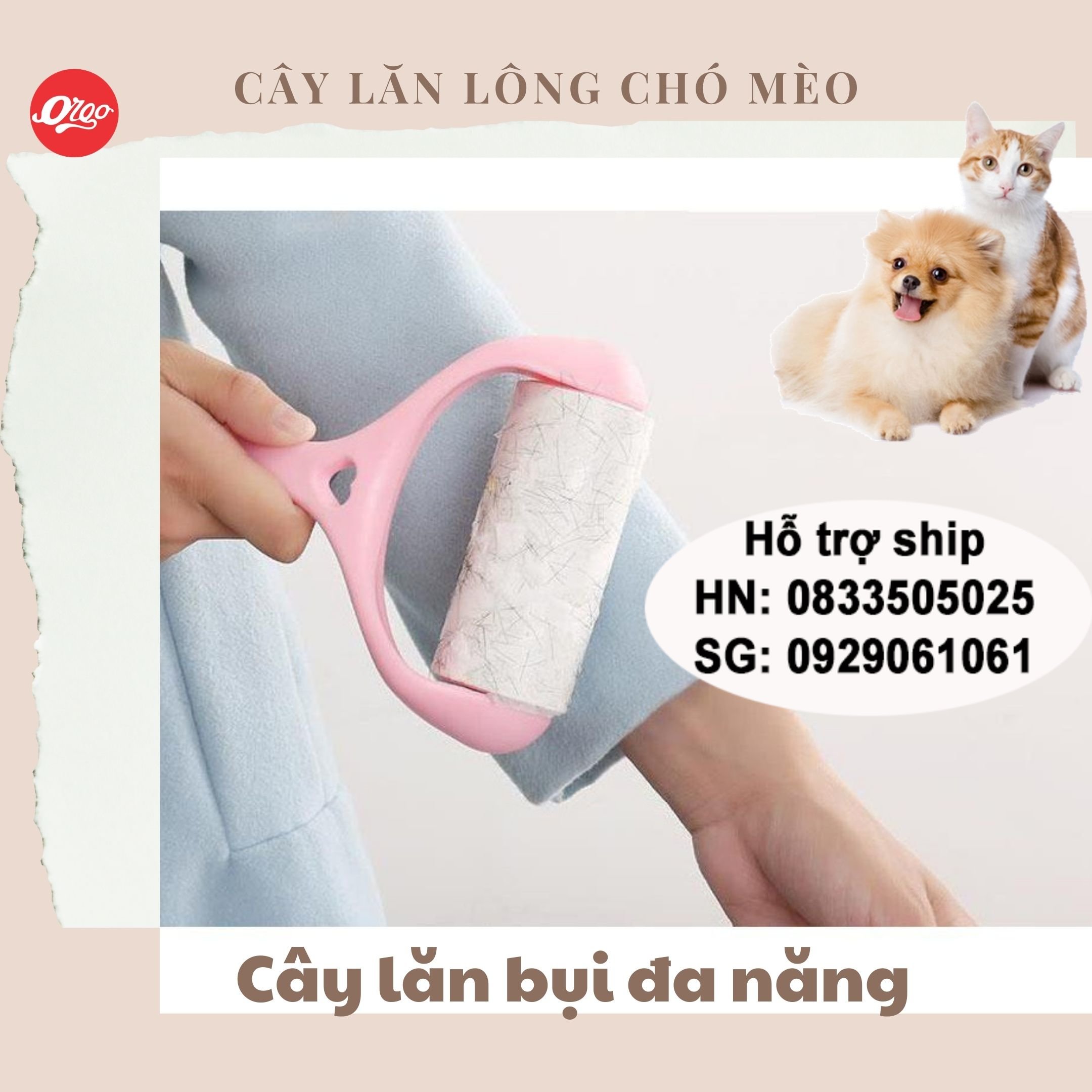 Cây lăn bụi Orgo cây lăn lông và dính lông chó mèo thú cưng