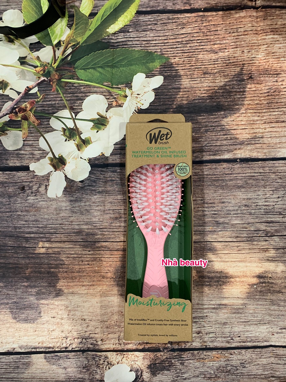Lược chải tóc tẩm dầu Wet brush Infused Shine Enhancer gỡ rối bản mới