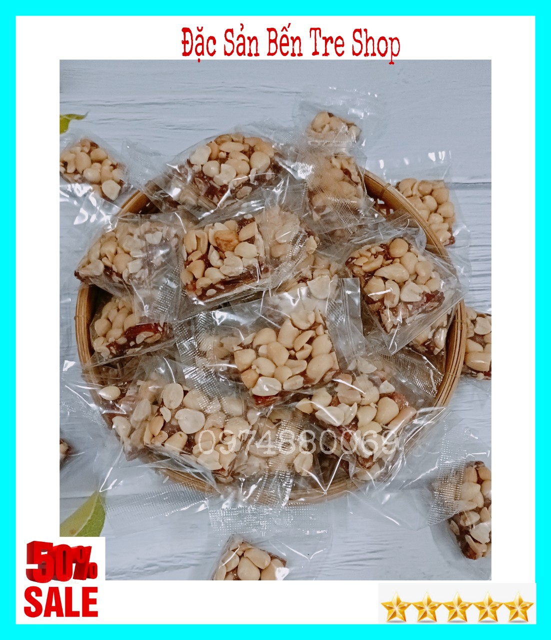 1kg kẹo chuối siêu đậu phộng bến tre- đặc sản bến tre shop