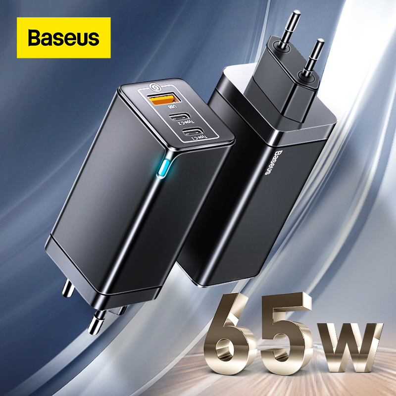 Baseus gan3 pro 65w charger usb c pd 3.0 qc 4.0 type c charger for iphone 13 12 pro max samsung macbook pro