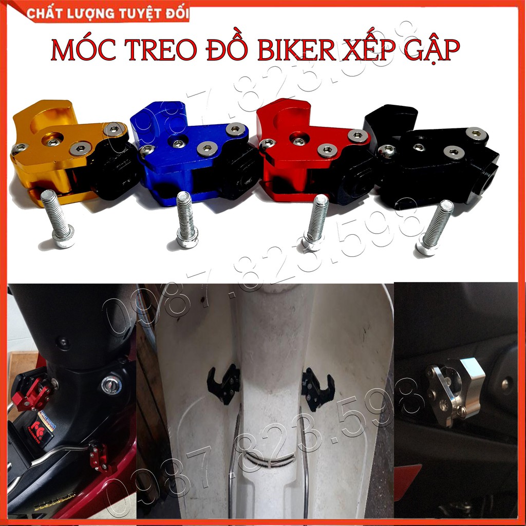 Móc Treo Đồ Xe Máy Biker Chất Liệu Nhôm CNC Nhiều Màu Tặng Kèm Ốc Lục Giác 6 Ly