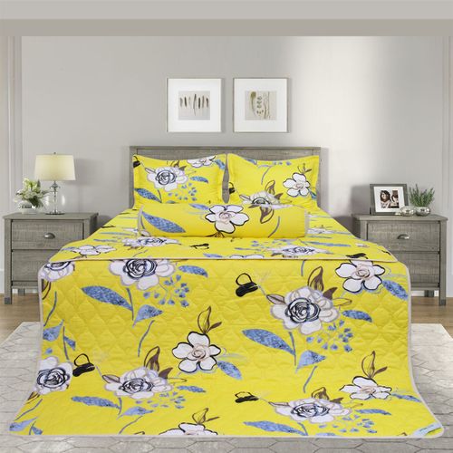 Bộ chăn drap gối cotton hoa Hometex 160x200cm