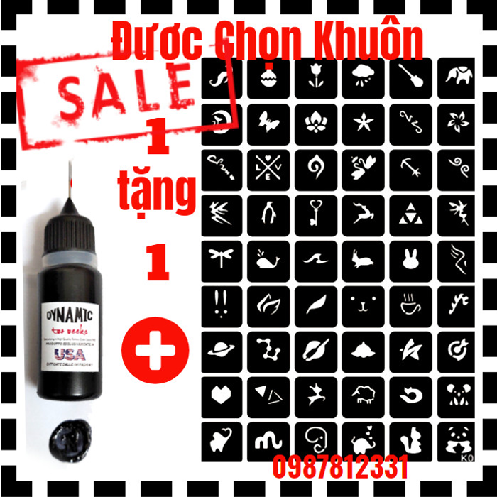 Mực Xăm 15 Ngày Chống Nước TẶNG KÈM 40-80 Khuôn mini