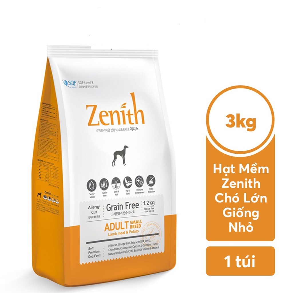 Thức ăn hạt mềm cho chó mọi lứa tuổi Zenith 3kg