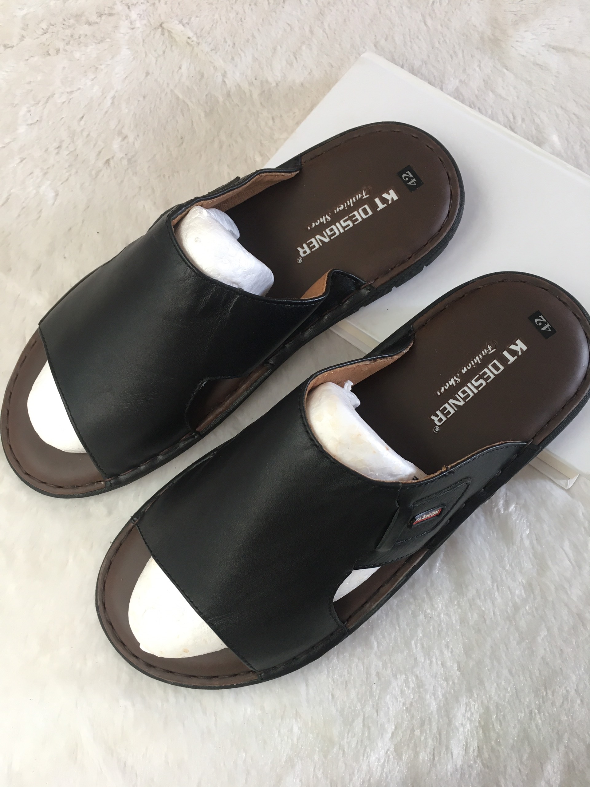 Dép da quai ngang lẻ size 42 sale-hỗ trợ khâu-dd vip0021