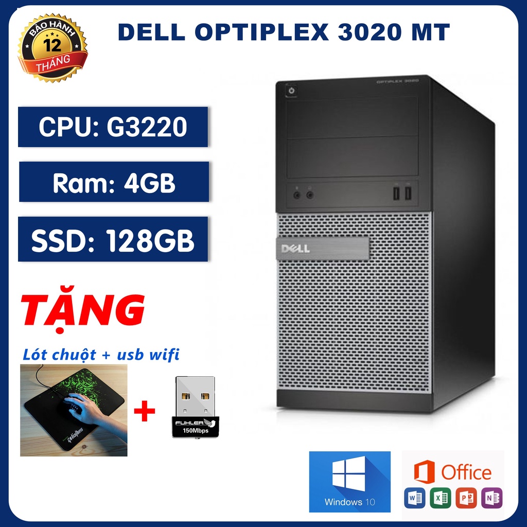 Case Máy Tính Đồng Bộ - PC Văn Phòng Giá Rẻ Dell Optiplex 3020 MT