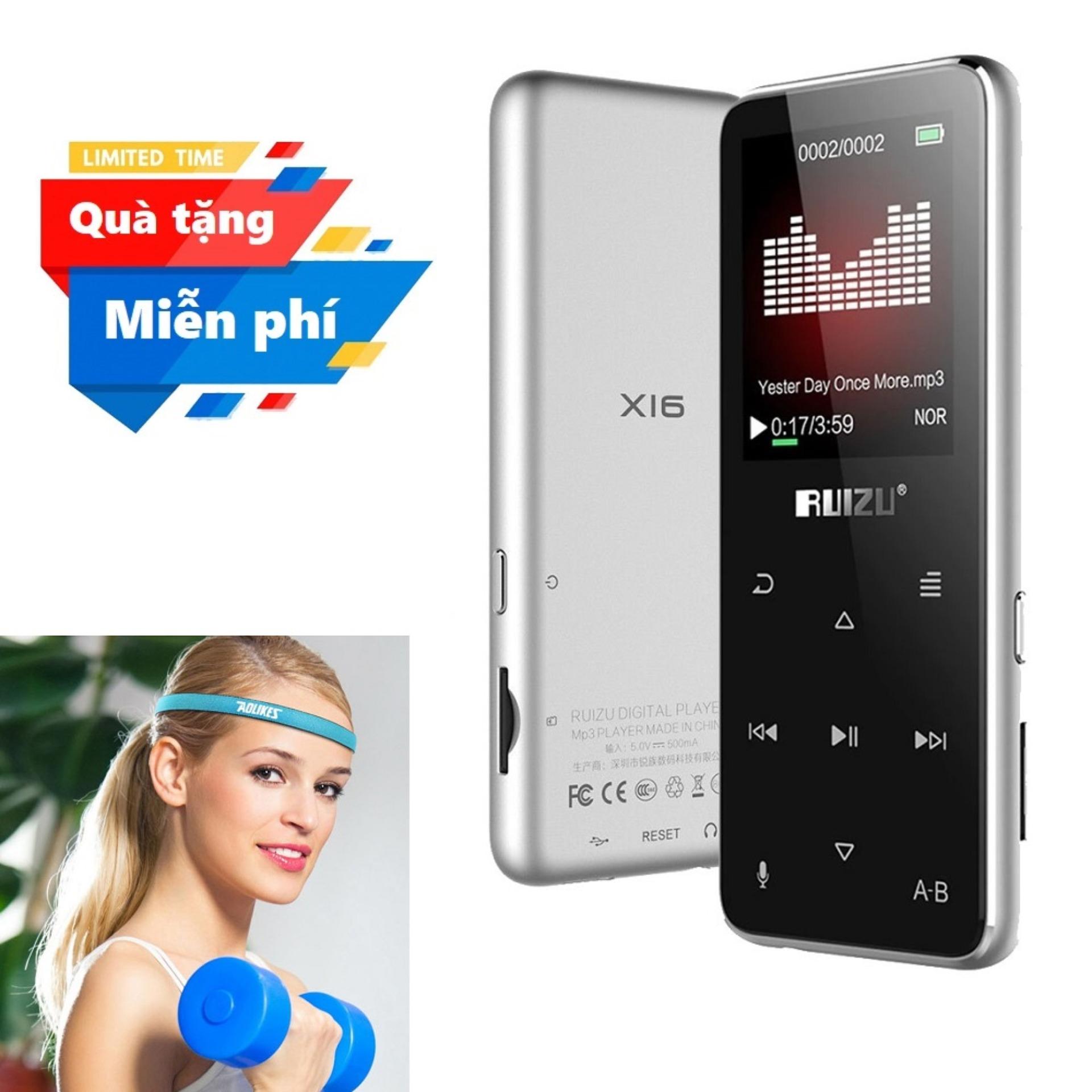 Máy nghe nhạc MP3 Bluetooth Ruizu X16 - MP3 Lossless music player Ruizu X16 Tặng kèm Băng trán chặn mồ hôi Aolikes