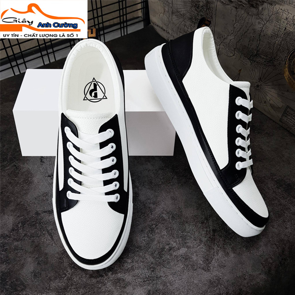 Giày nam thể thao sneaker ANH CƯỜNG trắng đẹp bata cổ cao cho học sinh đi học đi làm cao cấp Mã TVD-1