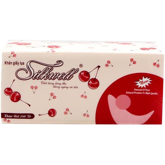 Combo 3 bịch Giấy ăn rút Silkwell đỏ 280 tờ x 2 lớp