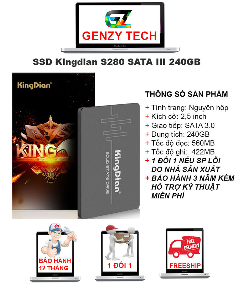 Ổ Cứng SSD KingDian SATA 3 S280 240GB 2.5 inch Ổ Đĩa Thể Rắn Bên Trong