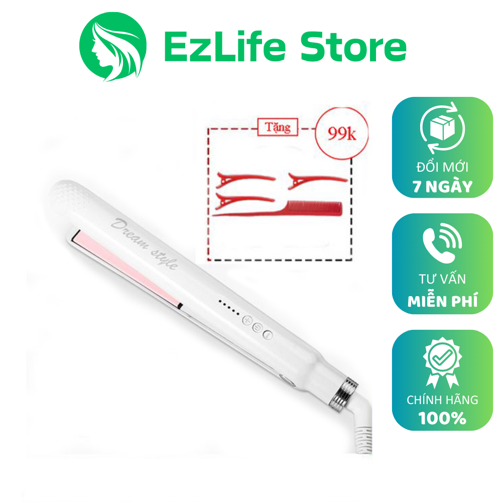 Máy Uốn Tóc DuỗI Tóc Ép Tóc Làm Tóc  Mini Dream Style Máy Làm Tóc 5 Mức Nhiệt Phù Hợp Với Nhiều Chất Tóc Uốn Tóc Duỗi Tóc Tạo Kiểu Không Làm Hại Tóc Thanh Nhiệt Thiết Kế Bằng Gốm Tự Động Ngắt Khi Quá Nhiệt