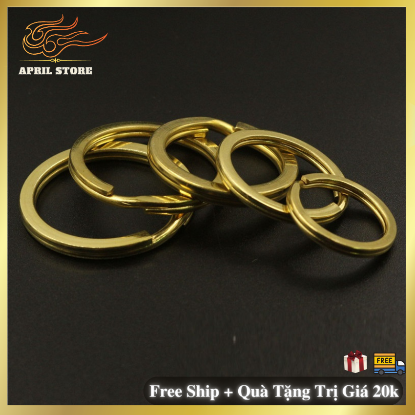 [HCM]️Combo 2 Khoen Móc Khóa Tròn Phẳng - Đồng Nguyên Chất - Ring Phụ Kiện EDC - Độ dày 2 mm-  4 Size Đường Kinh (20mm25mm30mm32mm)