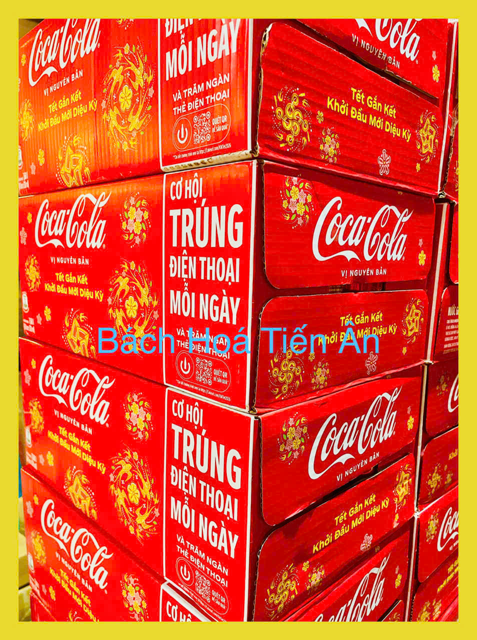 Thùng 24 lon nước ngọt Coca Cola 320ml trúng thưởng mẫu xuân
