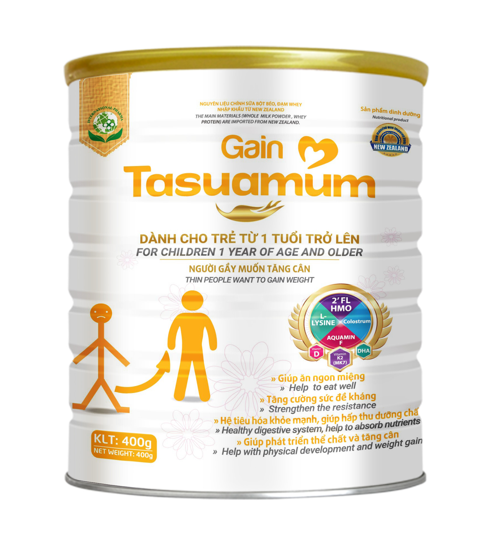 SỮA TASUAMUM GAIN 400G (Dành cho trẻ từ 1 tuổi trở lên, người gầy muốn tăng cân)