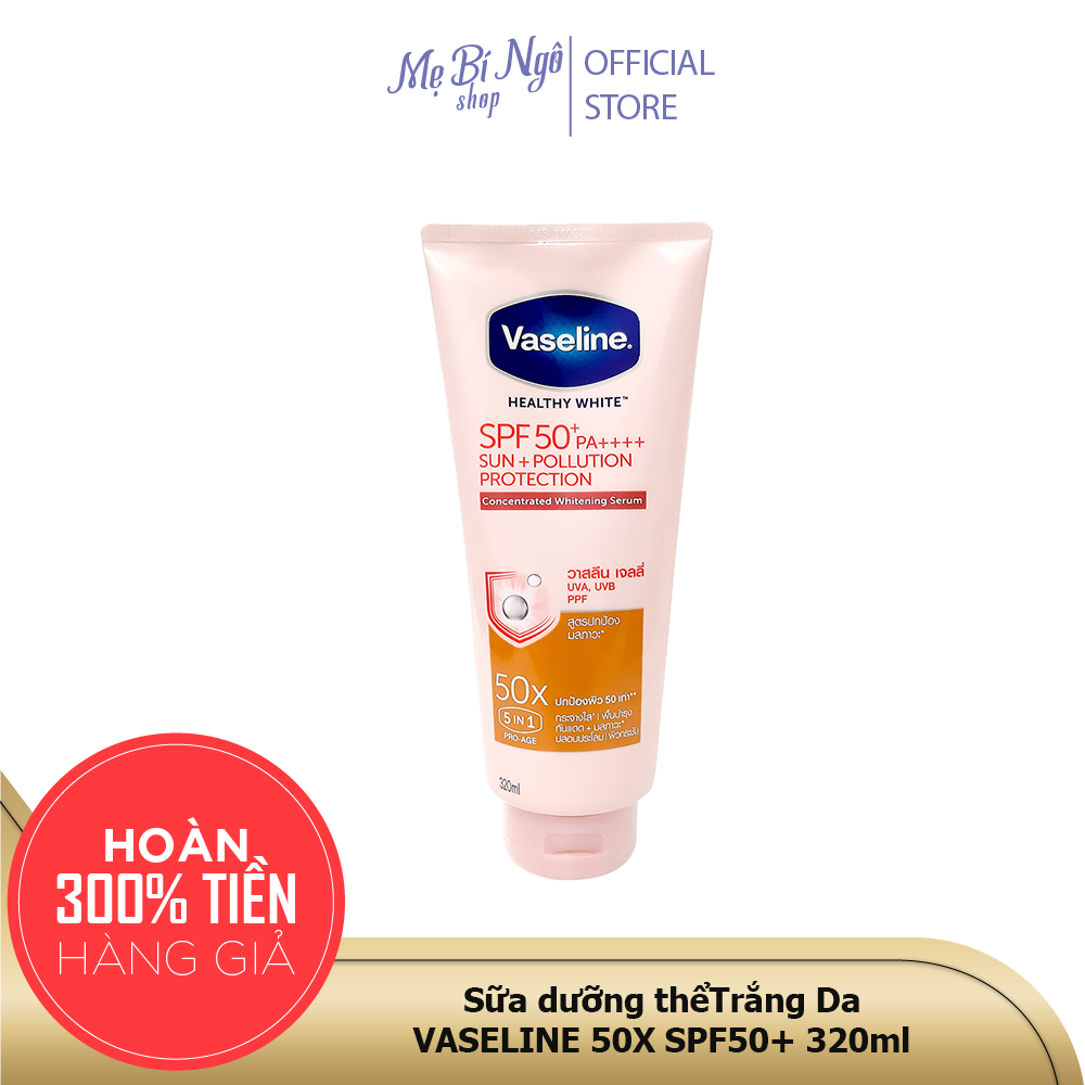 Dưỡng Thể Body Trắng Da Vaseline Healthy White Thailand 50X SPF50+ 320ml - Cam kết hàng chính hãng