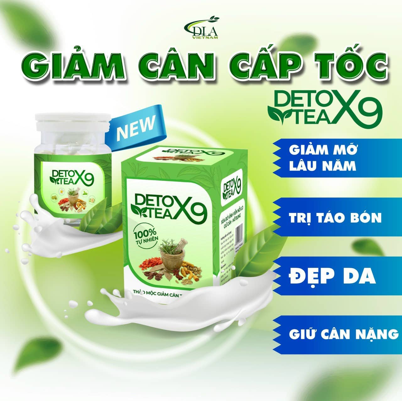 Detox Tea X9 hỗ trợ giảm cân giữ dáng hiệu quả, đẹp da, thanh lọc cơ thể,...