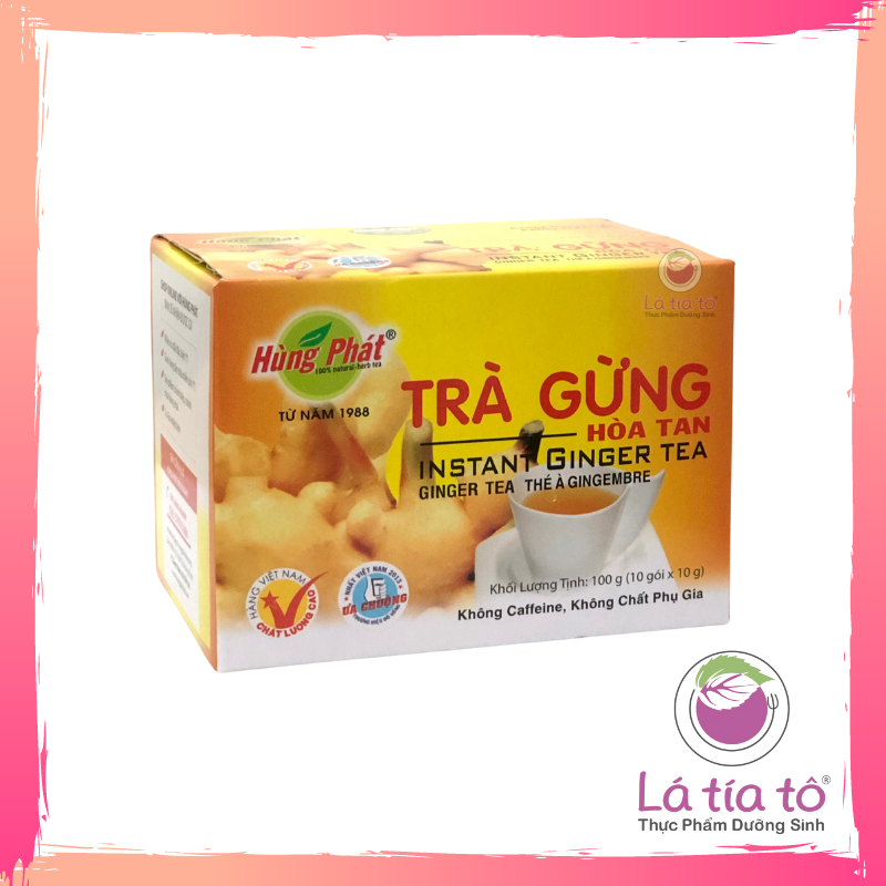 Trà gừng hòa tan hùng phát- lá tía tô