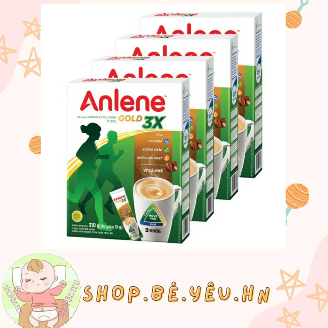 Combo 4 hộp sữa bột anlene cà phê hộp 310g