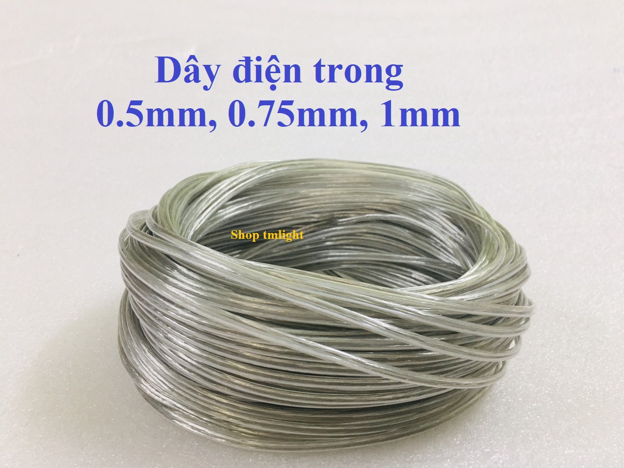 Dây điện vỏ trong dùng cho Led Neon, đèn nội thất, lõi to