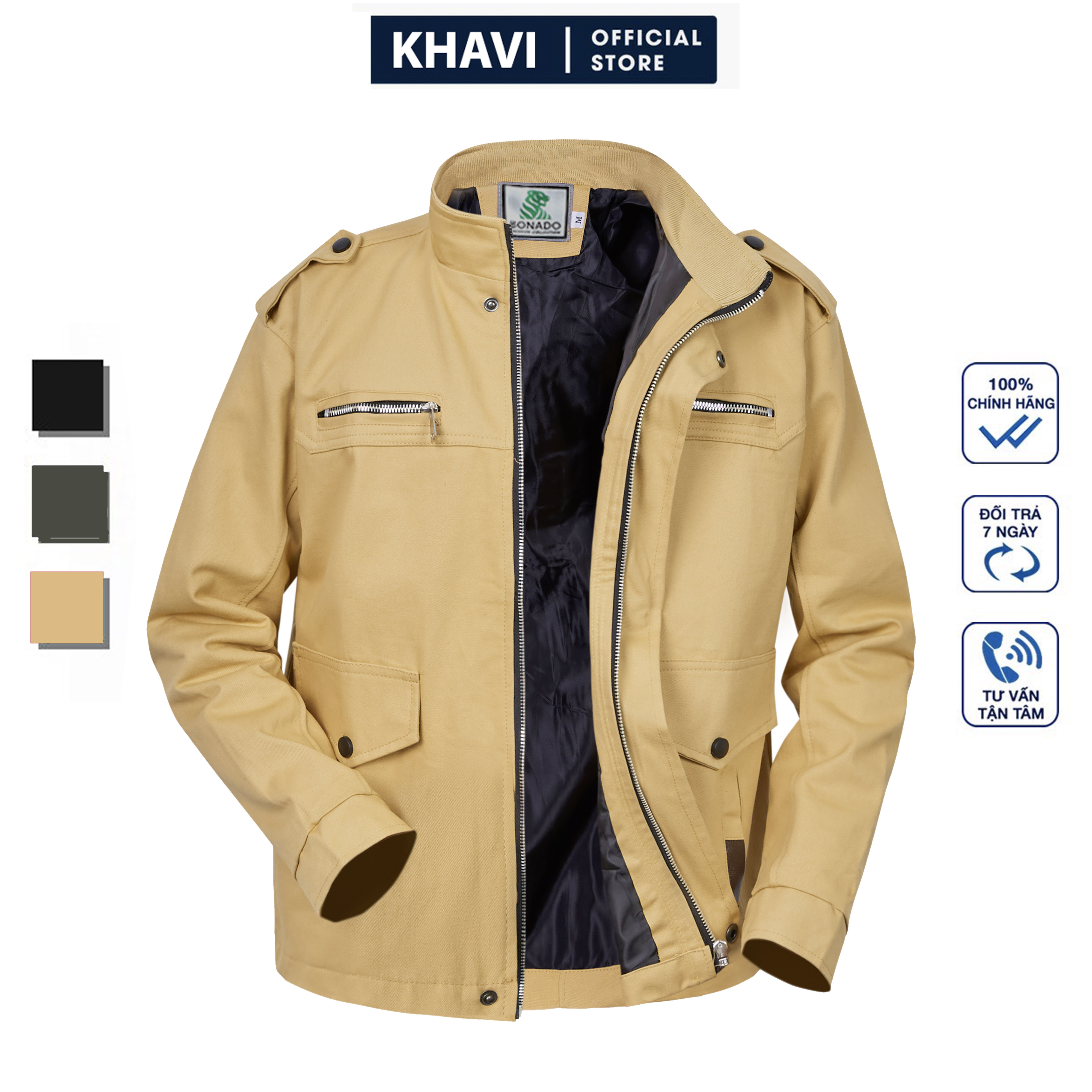 [FREESHIP MAX] Áo khoác kaki nam 2 lớp cao cấp khavi bkk20