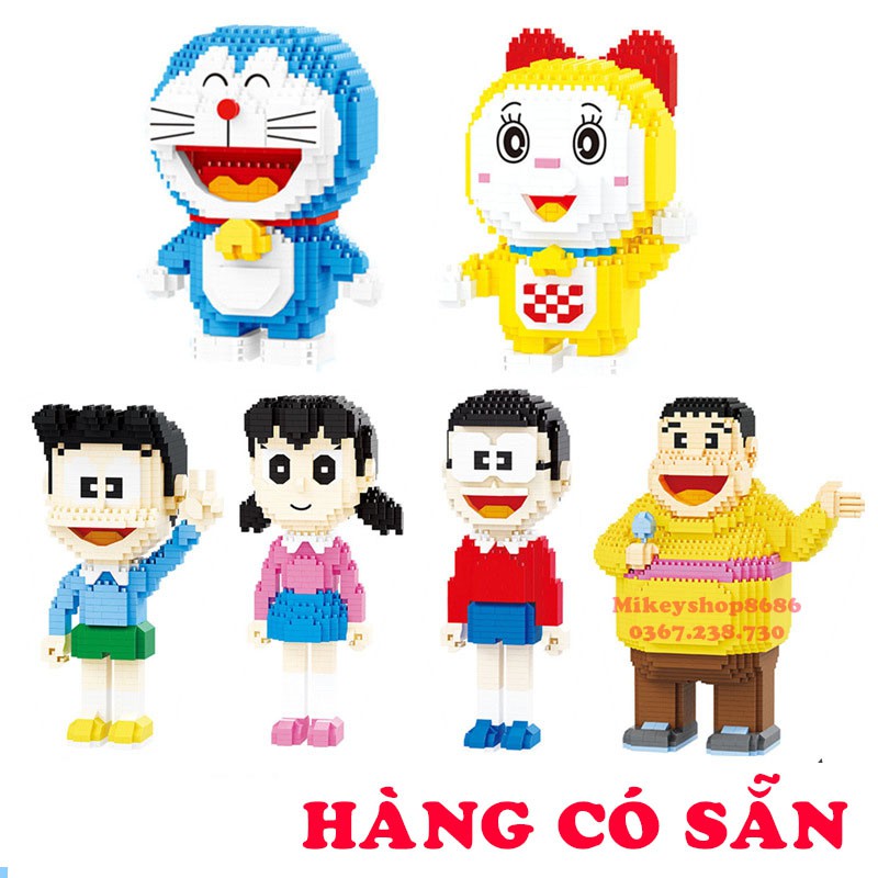 Đồ chơi lắp ráp xếp hình nanoblock doremon nobita seko chaien doremi Đồ chơi lắp ráp lego nano block cho bé Mã balody Đô Rê Mon