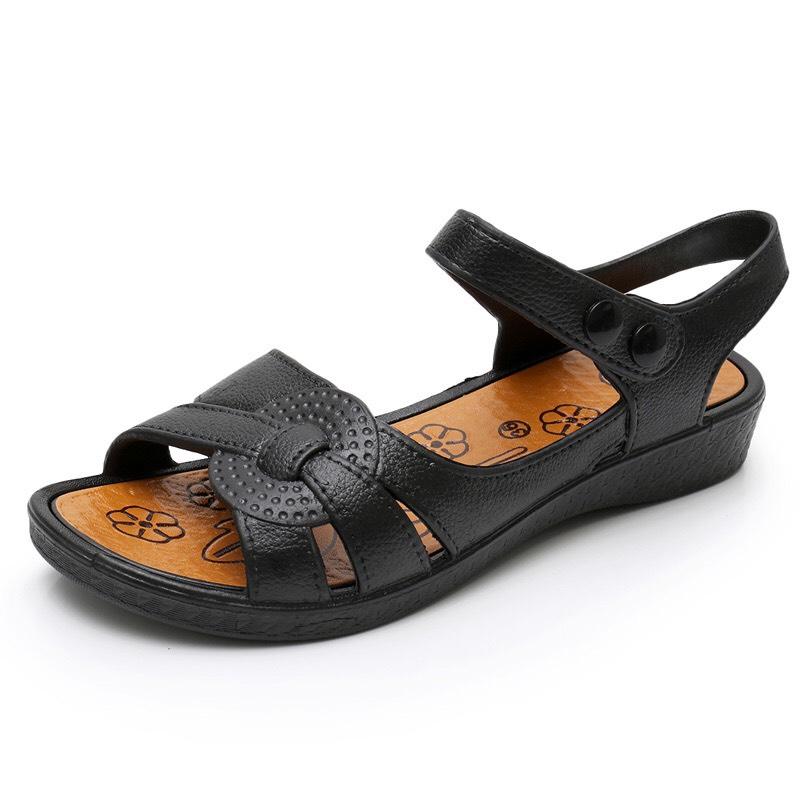 sandal cao su đúc mềm êm và bền đi nước thoải mái quai cúc bấm size từ 36 đến 40 2 màu đen và nâu - 3